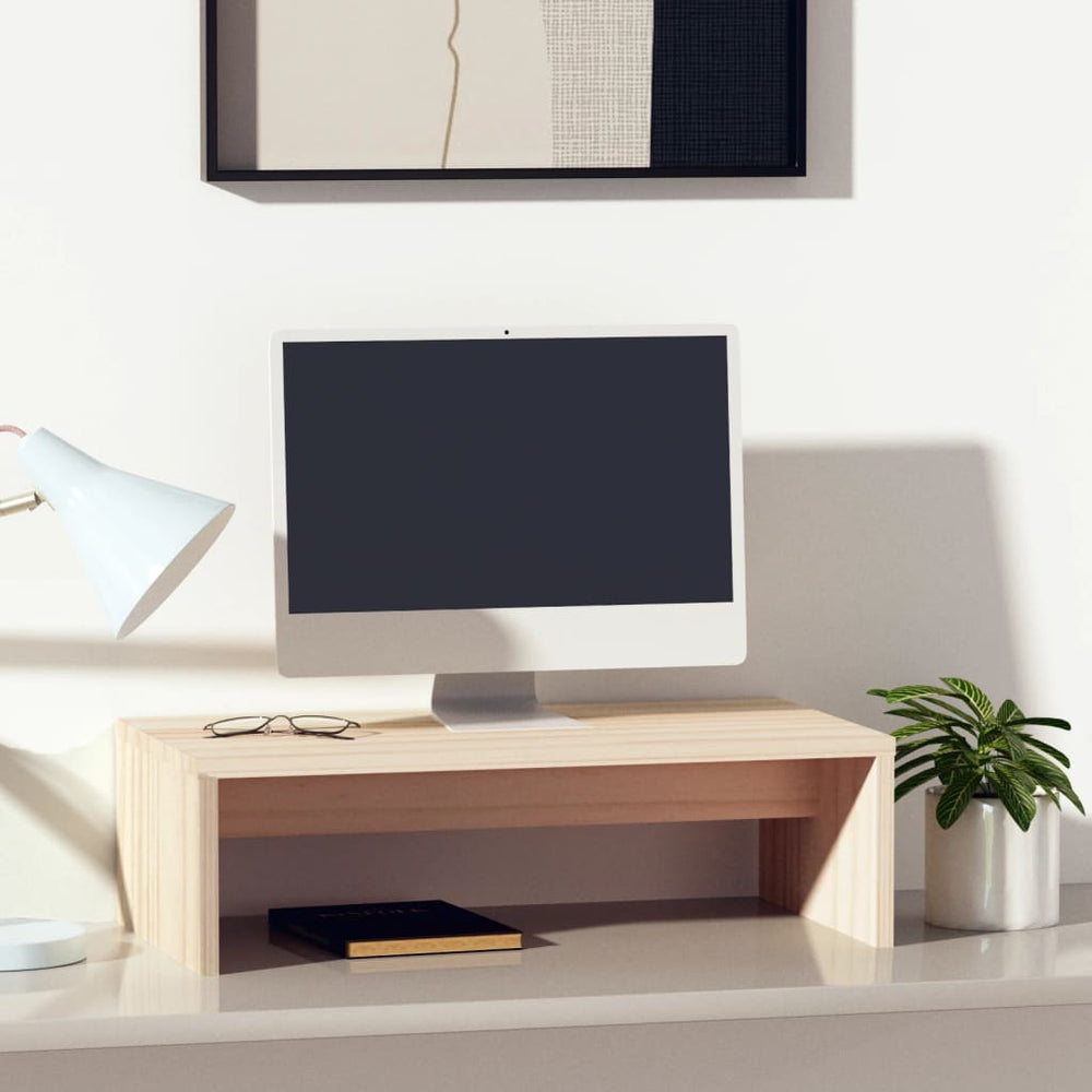 Monitorstandaard 50x27x15 cm massief grenenhout MeubelReus