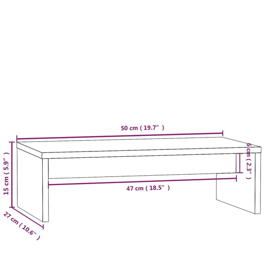 Monitorstandaard 50x27x15 cm massief grenenhout MeubelReus