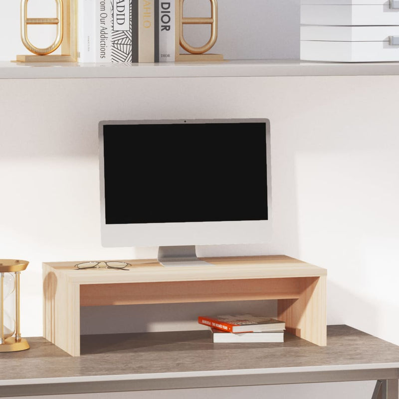 Monitorstandaard 50x27x15 cm massief grenenhout MeubelReus