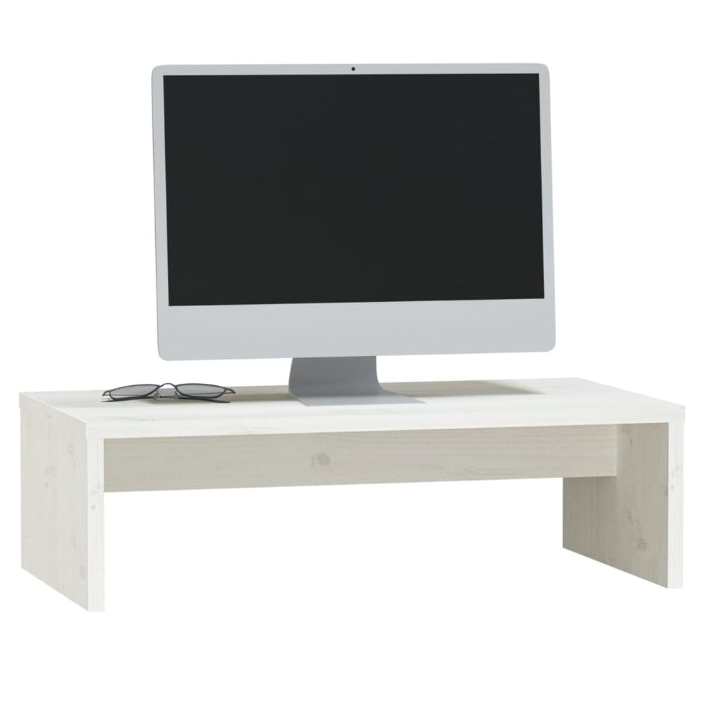Monitorstandaard 50x27x15 cm massief grenenhout wit MeubelReus