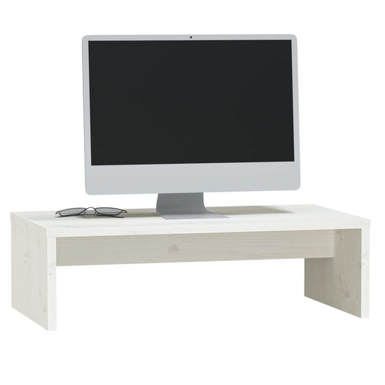 Monitorstandaard 50x27x15 cm massief grenenhout wit MeubelReus