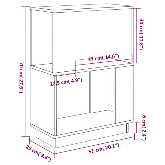 Boekenkast/kamerscherm 51x25x70 cm massief grenenhout grijs MeubelReus