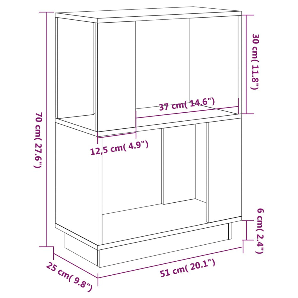 Boekenkast/kamerscherm 51x25x70 cm grenenhout honingbruin MeubelReus