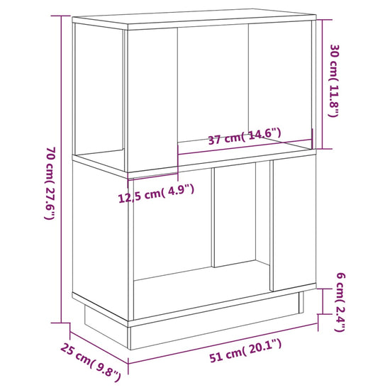 Boekenkast/kamerscherm 51x25x70 cm grenenhout honingbruin MeubelReus