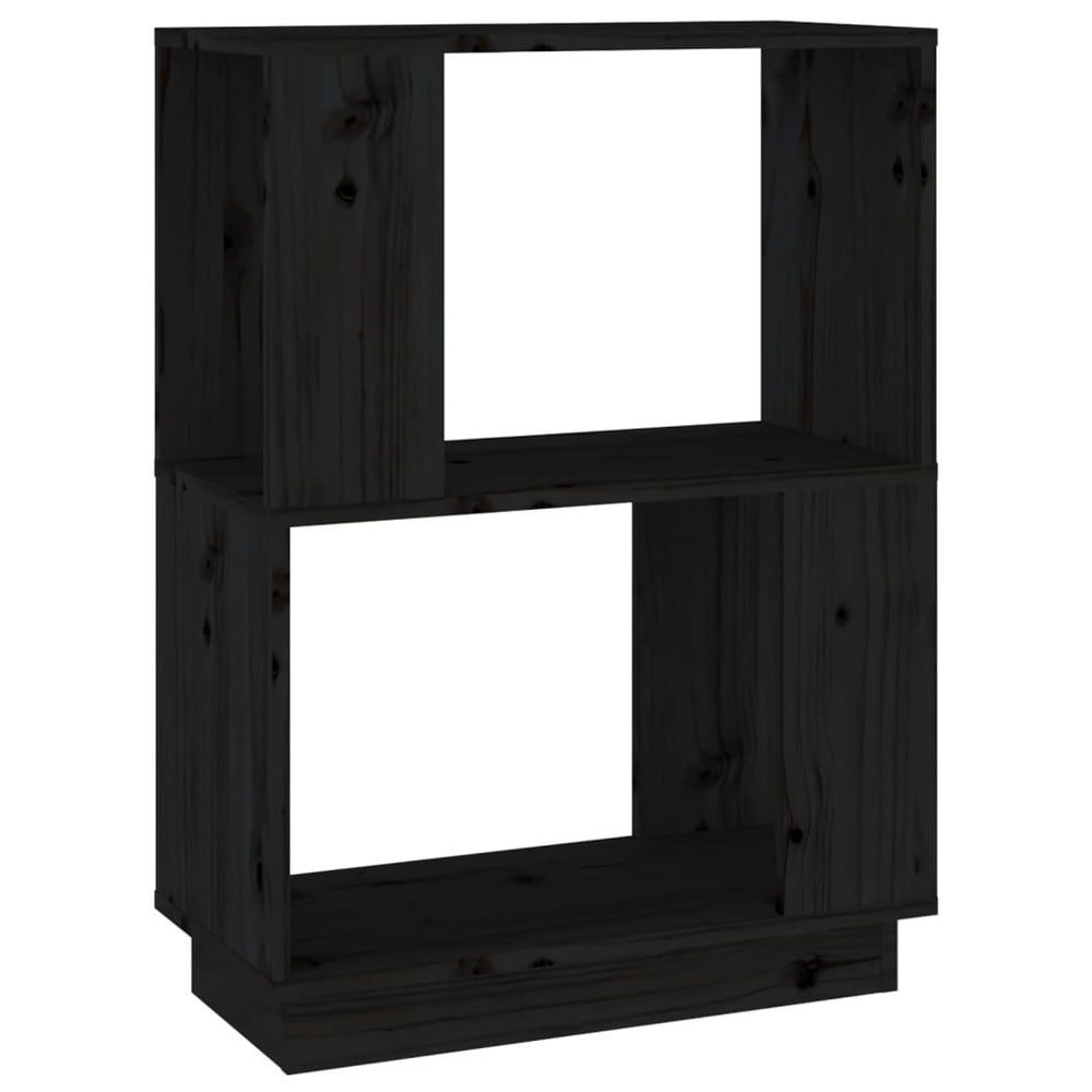 Boekenkast/kamerscherm 51x25x70 cm massief grenenhout zwart MeubelReus