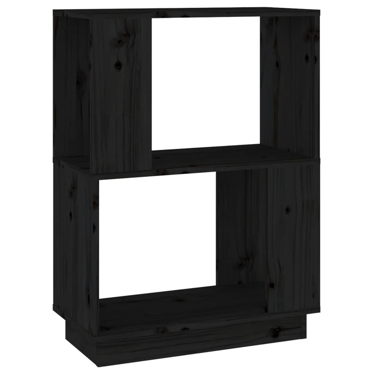 Boekenkast/kamerscherm 51x25x70 cm massief grenenhout zwart MeubelReus