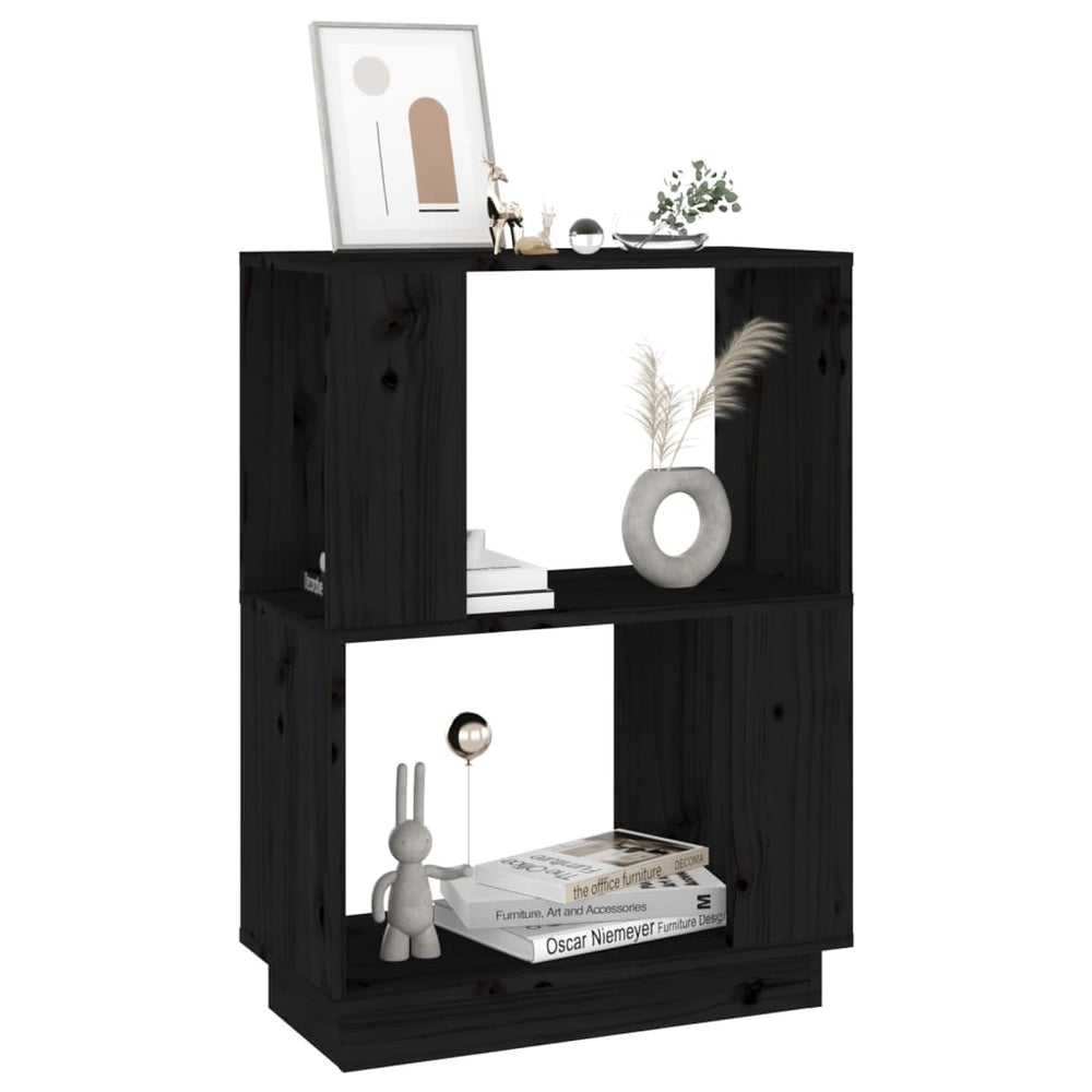 Boekenkast/kamerscherm 51x25x70 cm massief grenenhout zwart MeubelReus
