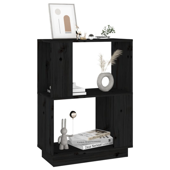 Boekenkast/kamerscherm 51x25x70 cm massief grenenhout zwart MeubelReus