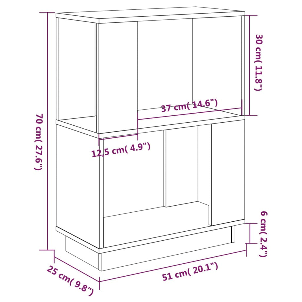 Boekenkast/kamerscherm 51x25x70 cm massief grenenhout zwart MeubelReus