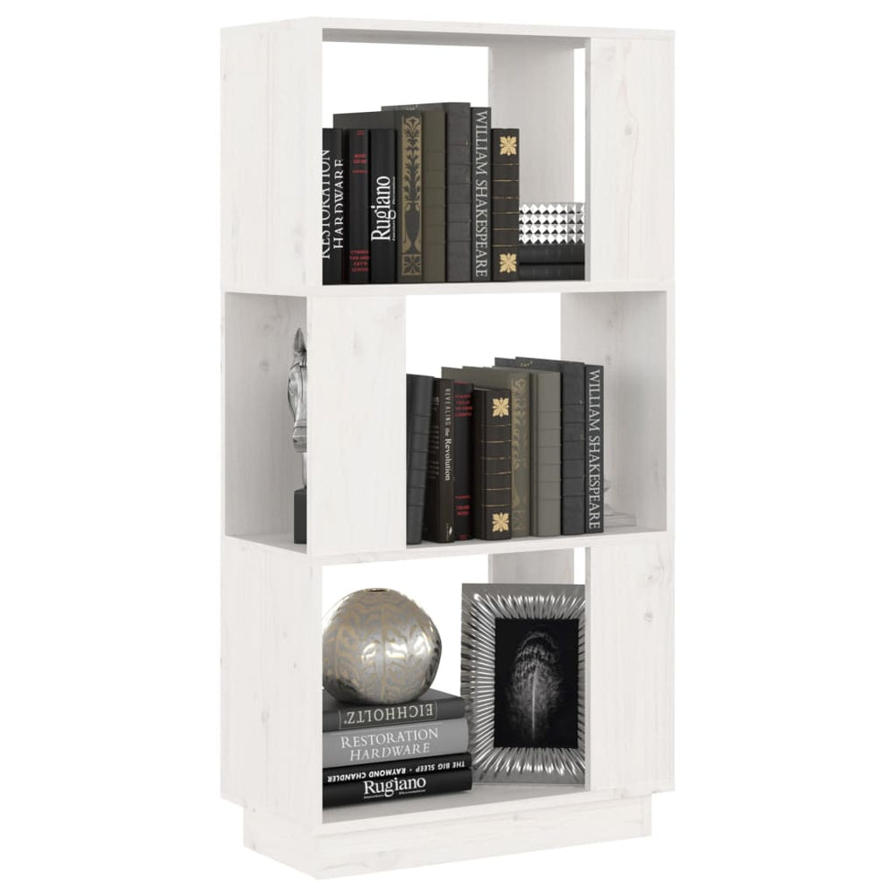 Boekenkast/kamerscherm 51x25x101 cm massief grenenhout wit MeubelReus