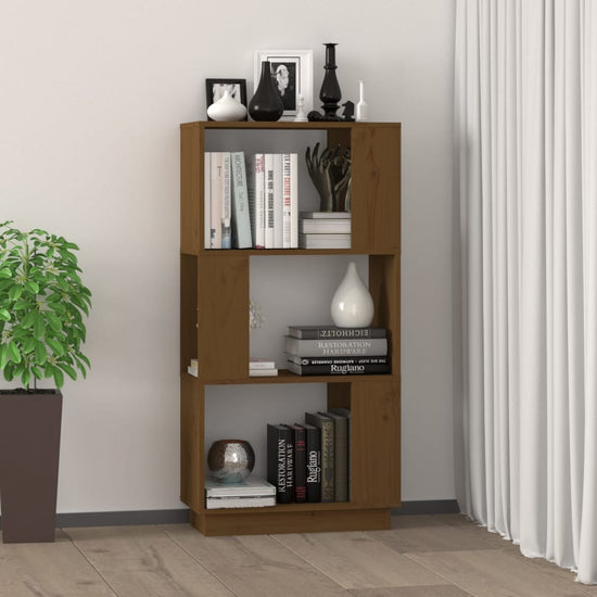 Boekenkast/kamerscherm 51x25x101 cm grenenhout honingbruin MeubelReus