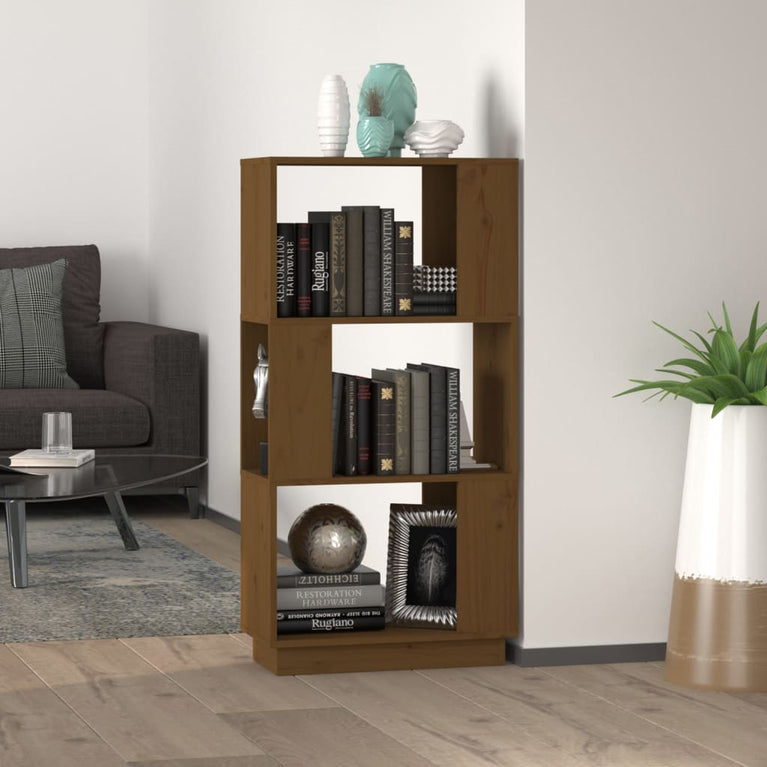 Boekenkast/kamerscherm 51x25x101 cm grenenhout honingbruin MeubelReus