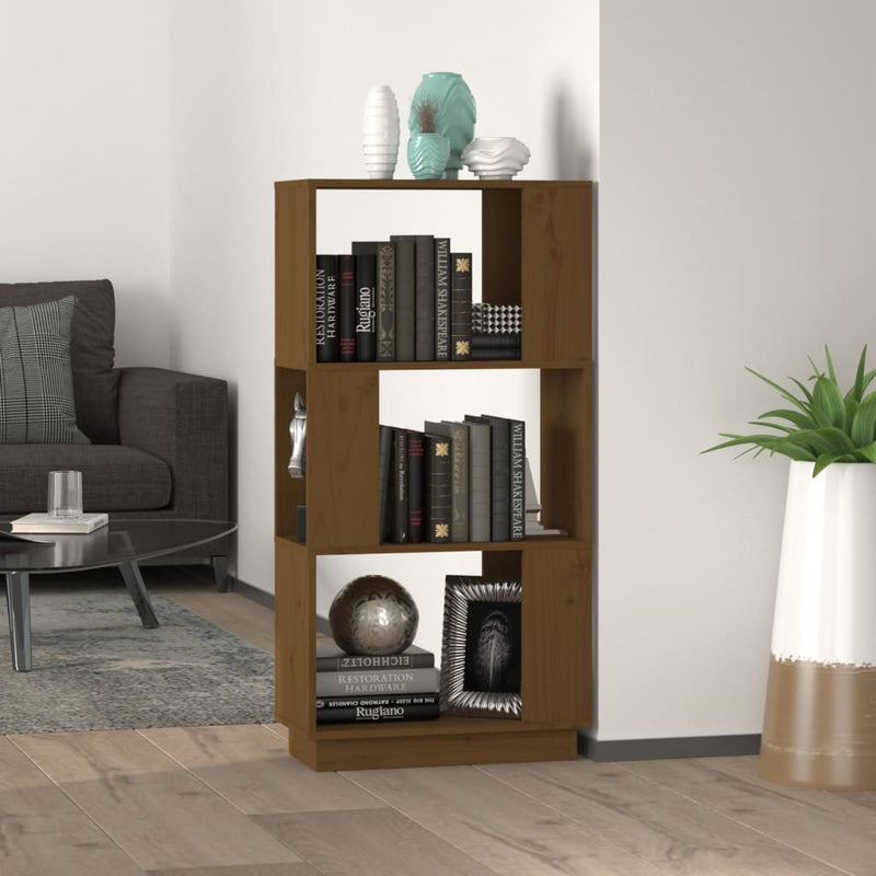 Boekenkast/kamerscherm 51x25x101 cm grenenhout honingbruin MeubelReus