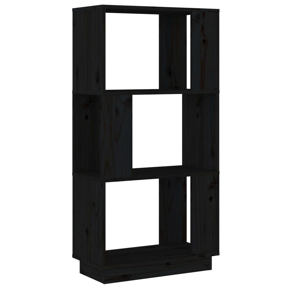 Boekenkast/kamerscherm 51x25x101 cm massief grenenhout zwart MeubelReus