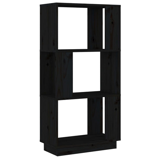 Boekenkast/kamerscherm 51x25x101 cm massief grenenhout zwart MeubelReus