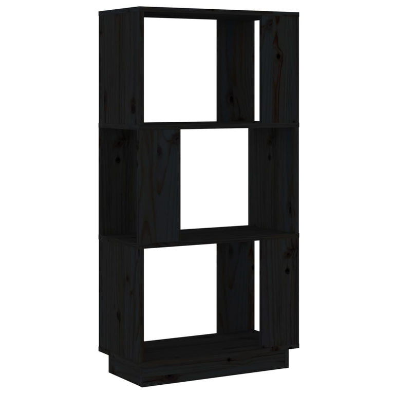 Boekenkast/kamerscherm 51x25x101 cm massief grenenhout zwart MeubelReus