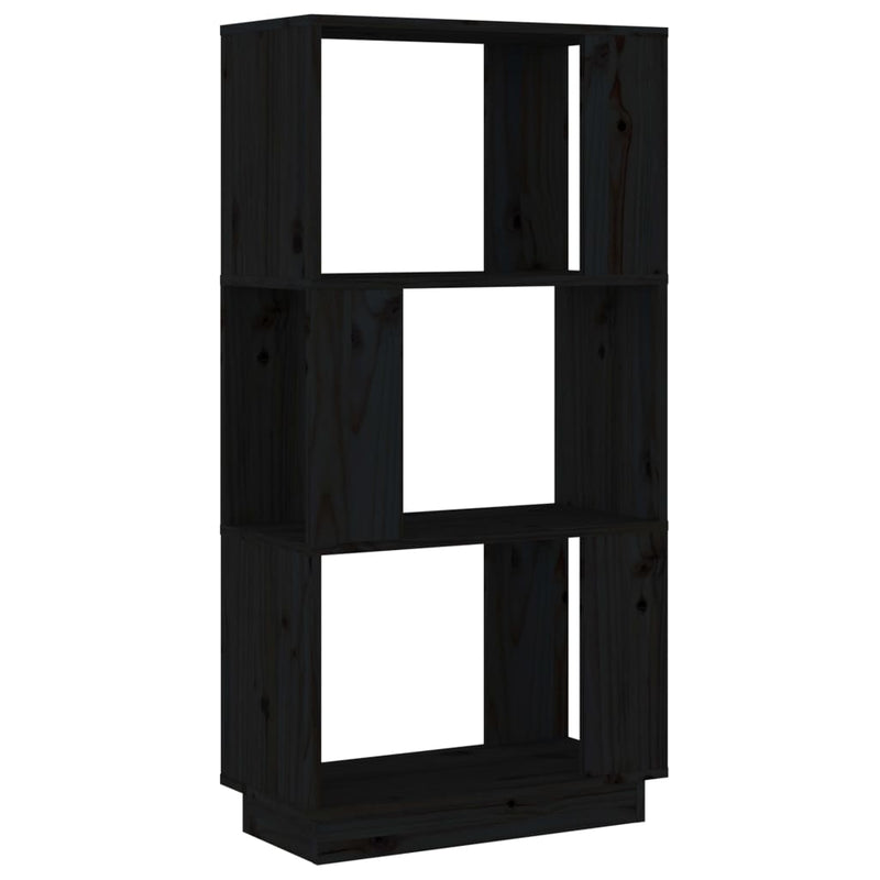 Boekenkast/kamerscherm 51x25x101 cm massief grenenhout zwart MeubelReus