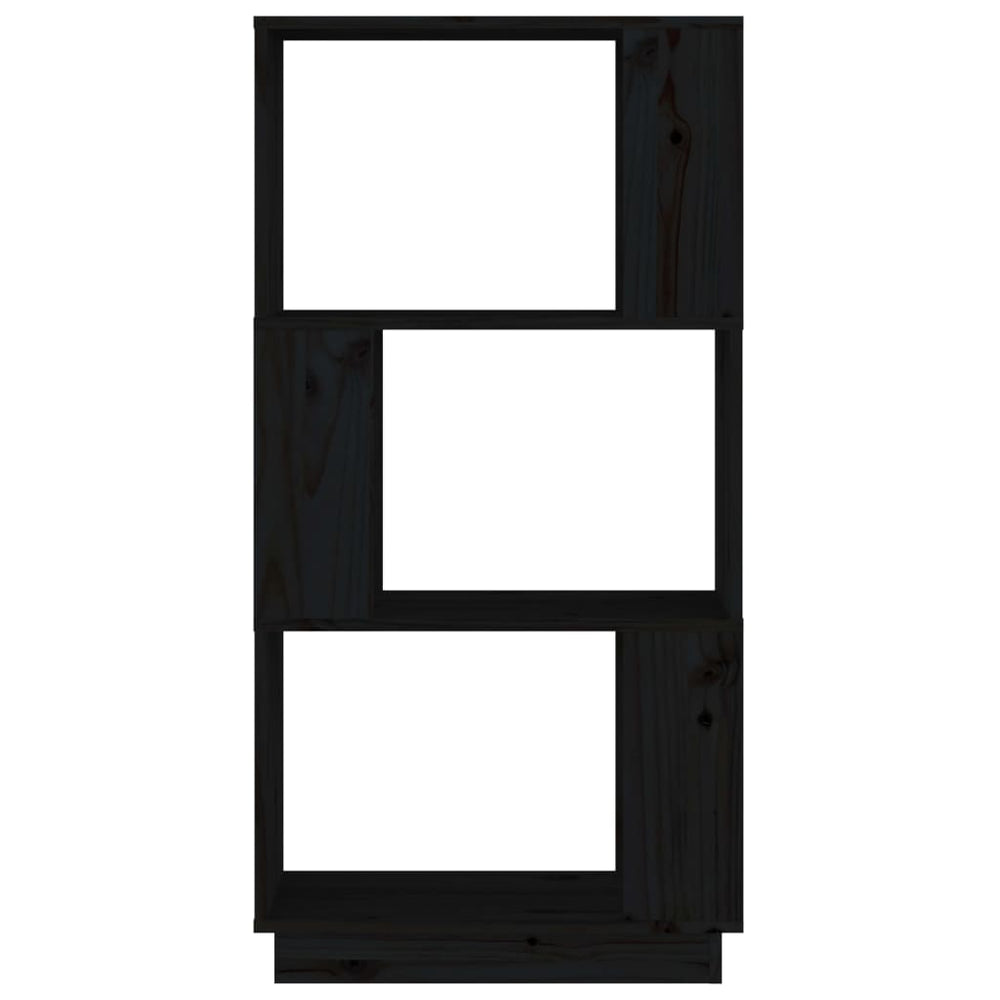 Boekenkast/kamerscherm 51x25x101 cm massief grenenhout zwart MeubelReus