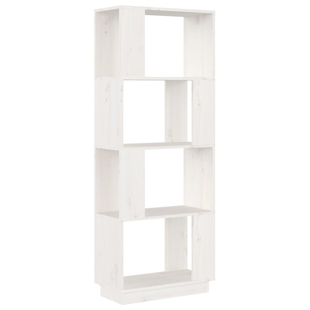 Boekenkast/kamerscherm 51x25x132 cm massief grenenhout wit MeubelReus