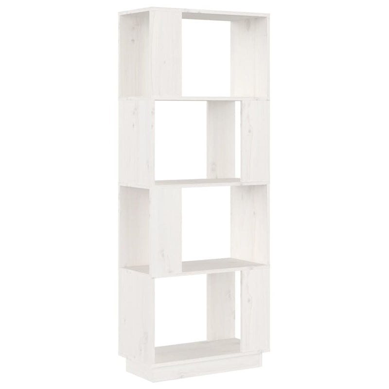 Boekenkast/kamerscherm 51x25x132 cm massief grenenhout wit MeubelReus