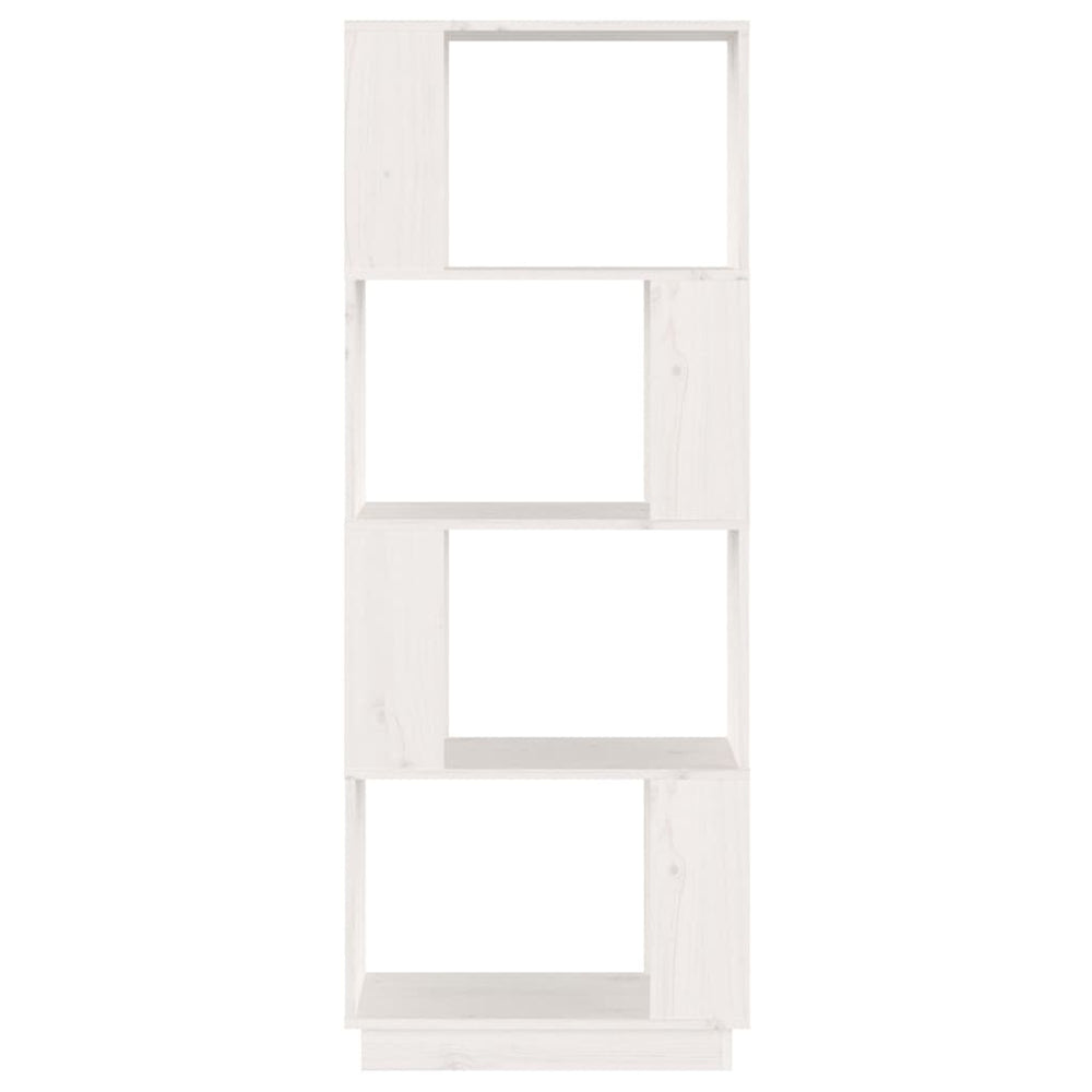 Boekenkast/kamerscherm 51x25x132 cm massief grenenhout wit MeubelReus