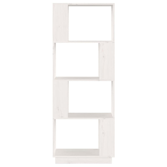 Boekenkast/kamerscherm 51x25x132 cm massief grenenhout wit MeubelReus