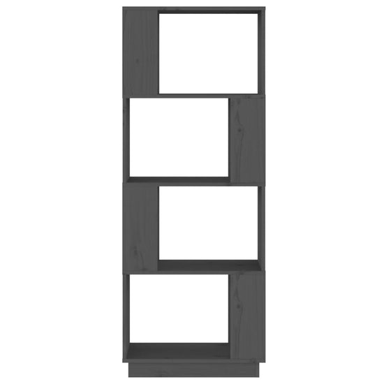 Boekenkast/kamerscherm 51x25x132 cm massief grenenhout grijs MeubelReus