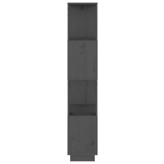 Boekenkast/kamerscherm 51x25x132 cm massief grenenhout grijs MeubelReus