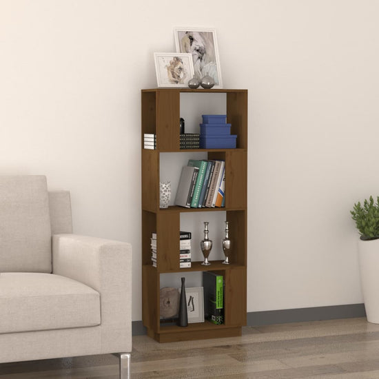 Boekenkast/kamerscherm 51x25x132 cm grenenhout honingbruin MeubelReus