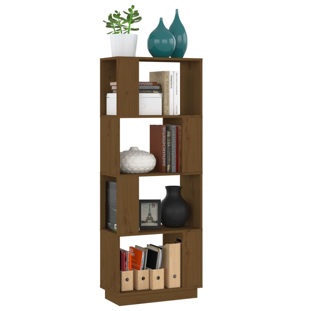 Boekenkast/kamerscherm 51x25x132 cm grenenhout honingbruin MeubelReus