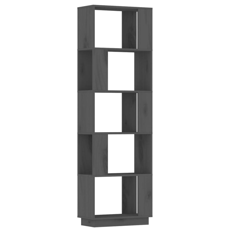 Boekenkast/kamerscherm 51x25x163,5 cm massief grenenhout grijs MeubelReus