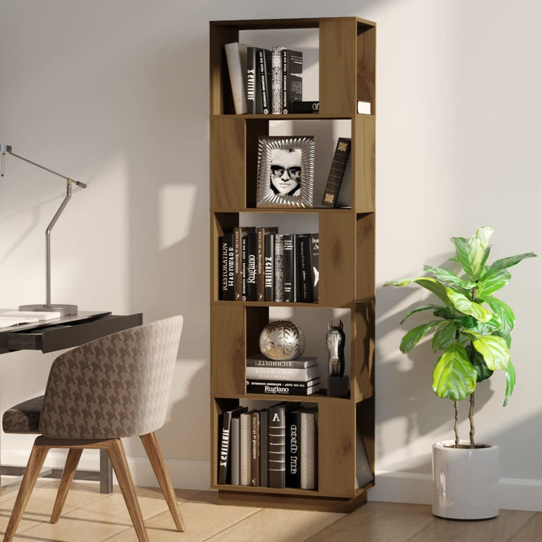 Boekenkast/kamerscherm 51x25x163,5 cm grenenhout honingbruin MeubelReus