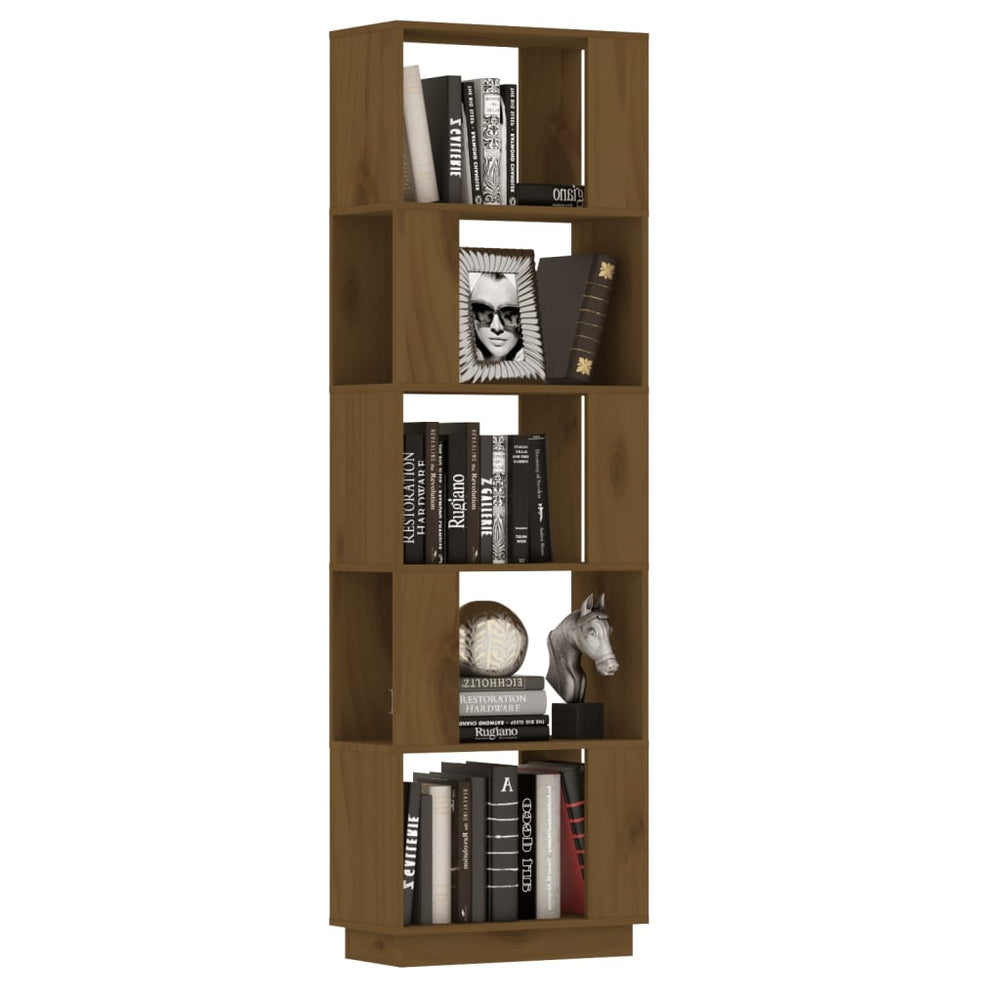 Boekenkast/kamerscherm 51x25x163,5 cm grenenhout honingbruin MeubelReus