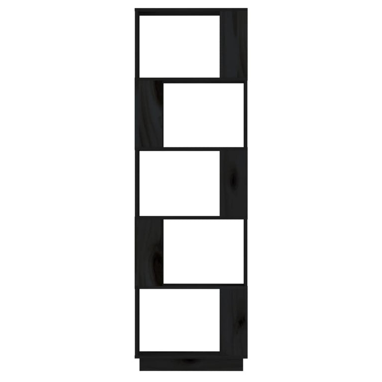 Boekenkast/kamerscherm 51x25x163,5 cm massief grenenhout zwart MeubelReus