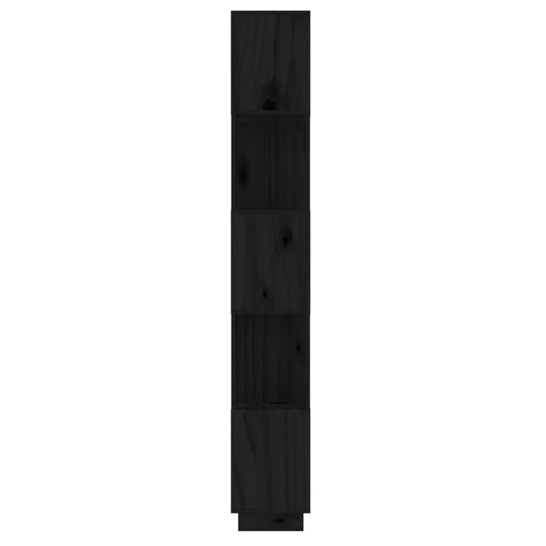 Boekenkast/kamerscherm 51x25x163,5 cm massief grenenhout zwart MeubelReus