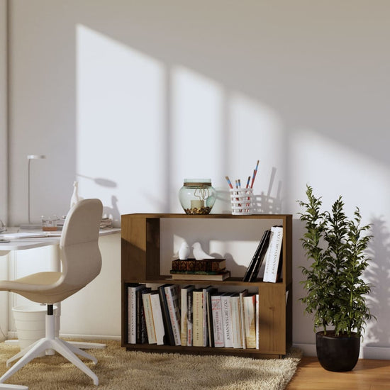 Boekenkast/kamerscherm 80x25x70 cm massief hout honingbruin MeubelReus