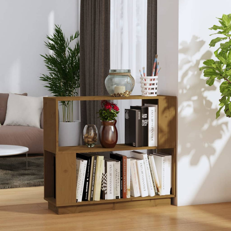 Boekenkast/kamerscherm 80x25x70 cm massief hout honingbruin MeubelReus