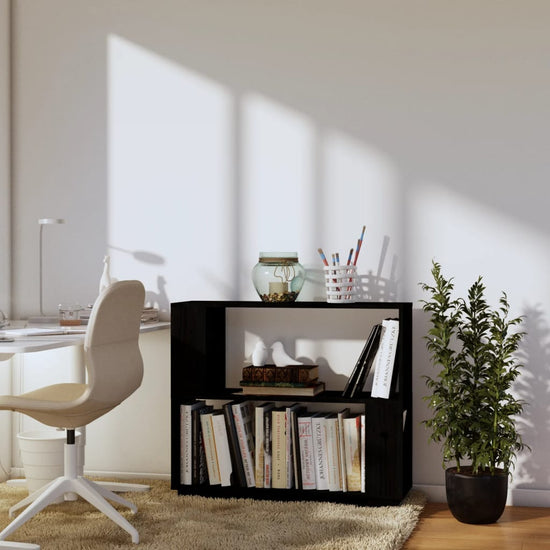Boekenkast/kamerscherm 80x25x70 cm massief grenenhout zwart MeubelReus