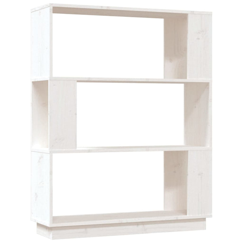Boekenkast/kamerscherm 80x25x101 cm massief grenenhout wit MeubelReus