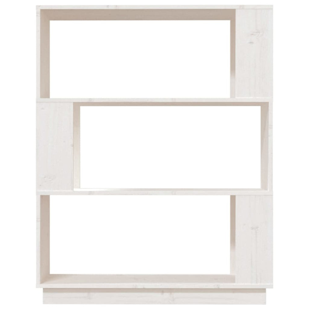 Boekenkast/kamerscherm 80x25x101 cm massief grenenhout wit MeubelReus