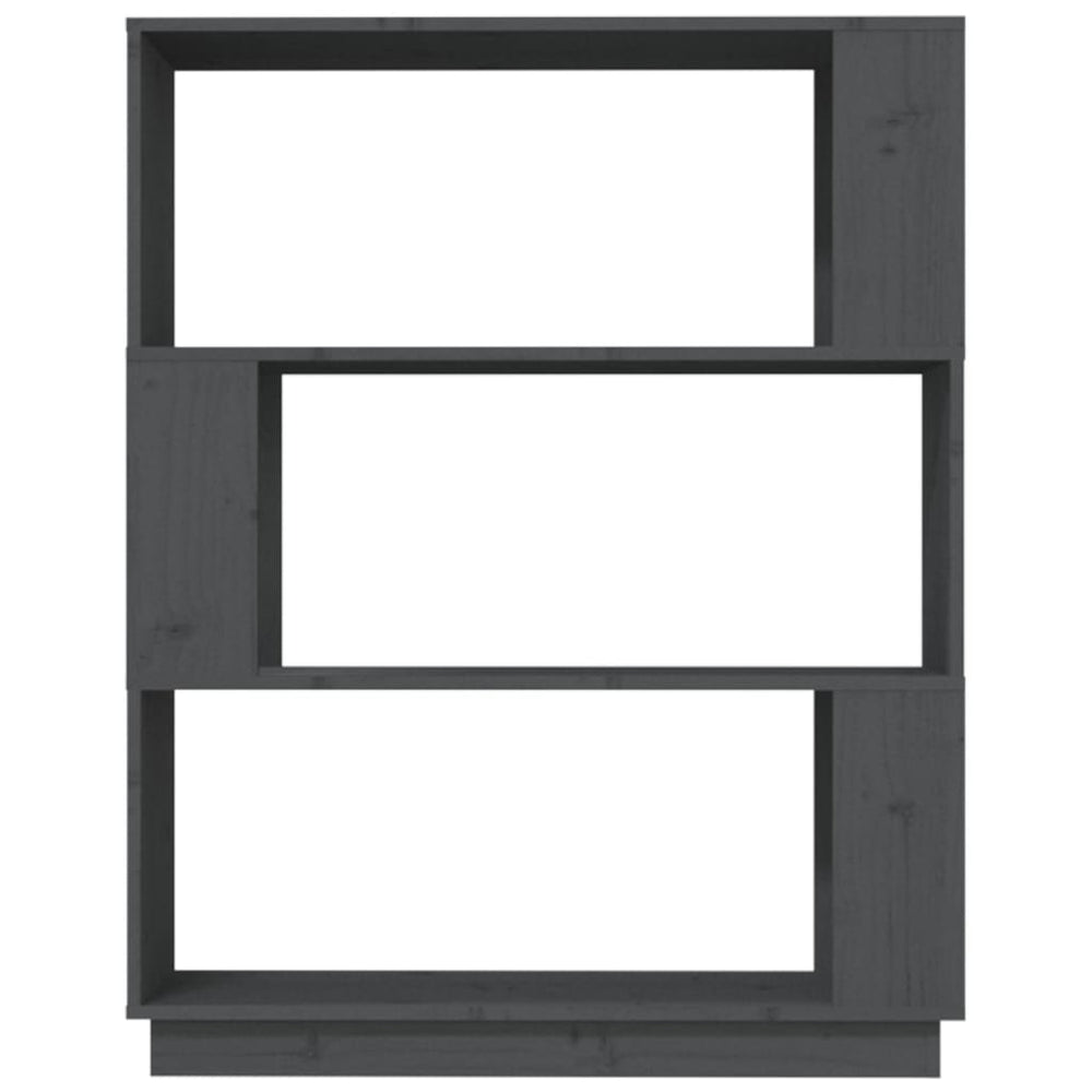 Boekenkast/kamerscherm 80x25x101 cm massief grenenhout grijs MeubelReus