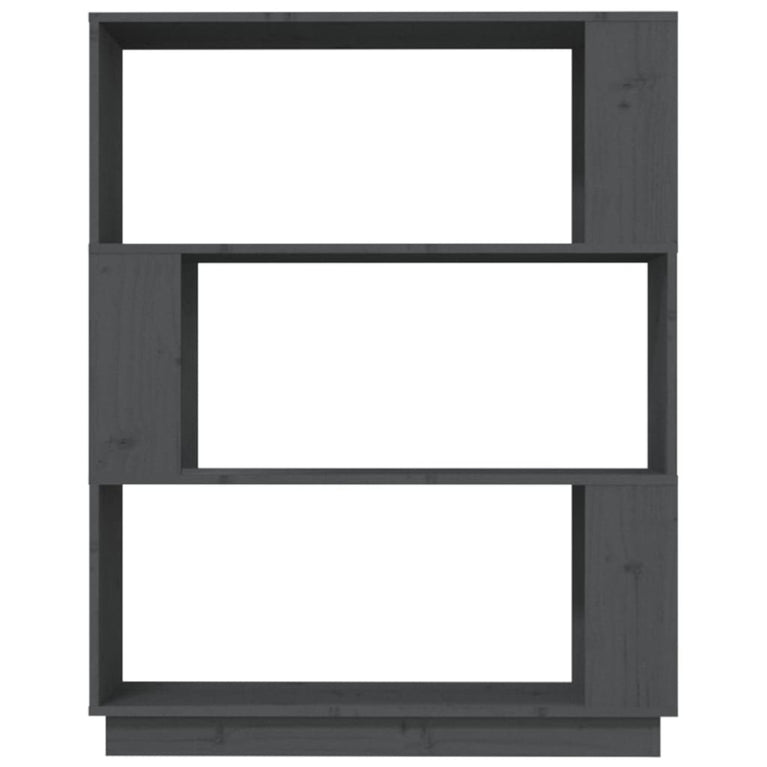 Boekenkast/kamerscherm 80x25x101 cm massief grenenhout grijs MeubelReus