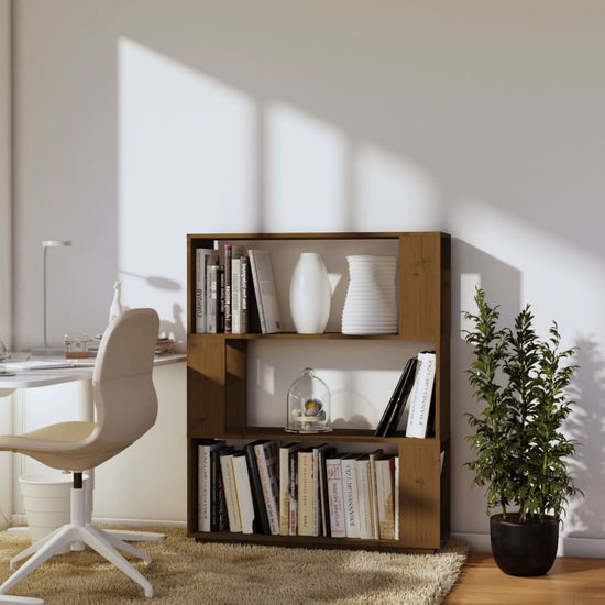 Boekenkast/kamerscherm 80x25x101 cm massief hout honingbruin MeubelReus