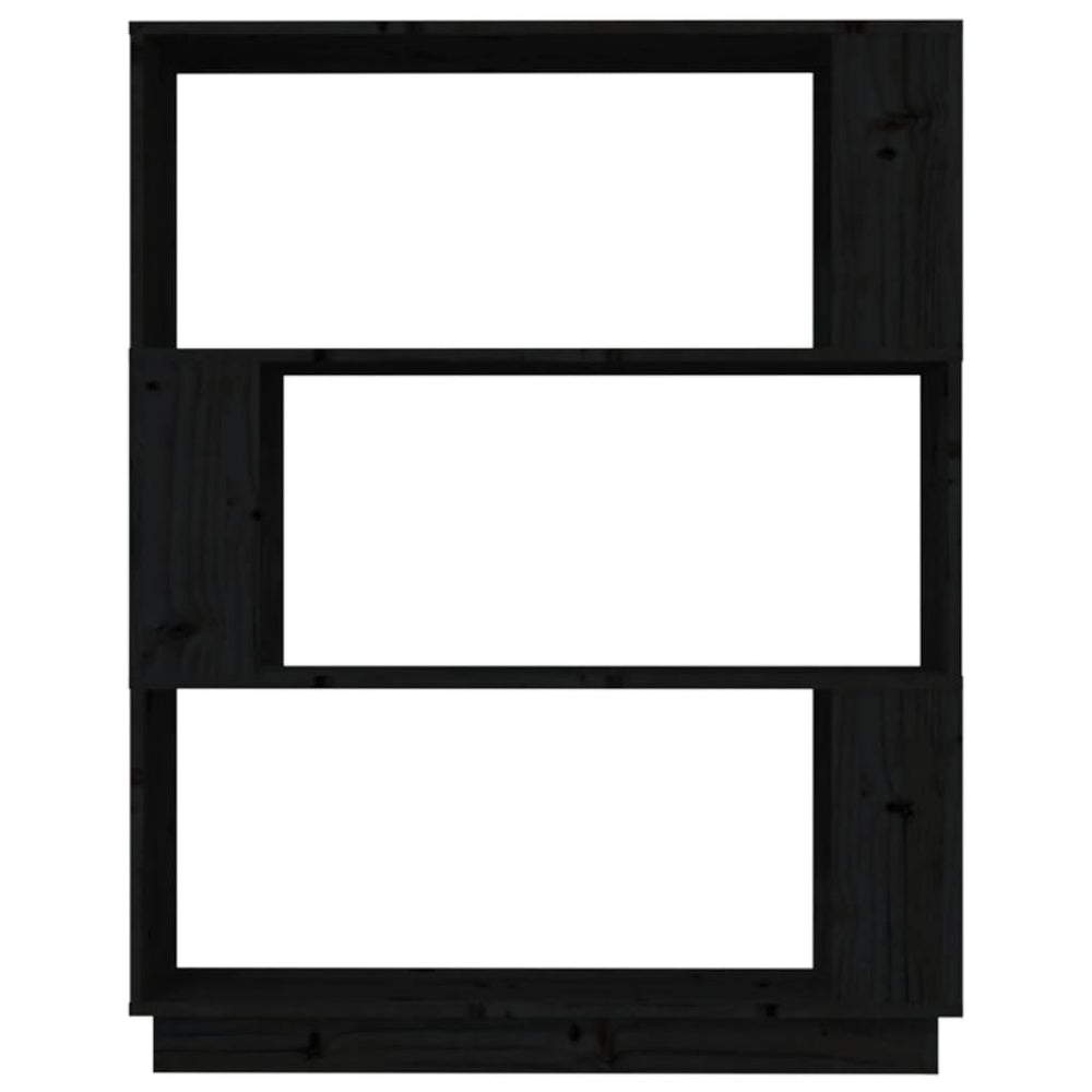 Boekenkast/kamerscherm 80x25x101 cm massief grenenhout zwart MeubelReus