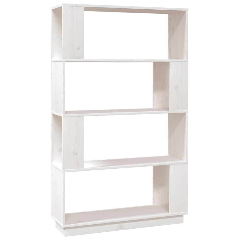 Boekenkast/kamerscherm 80x25x132 cm massief grenenhout wit MeubelReus