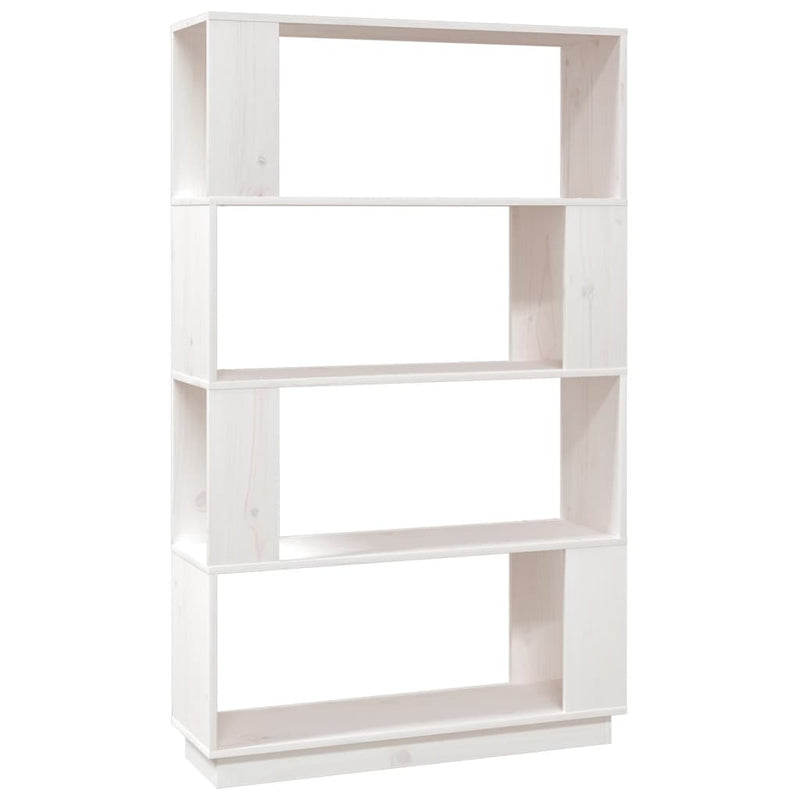 Boekenkast/kamerscherm 80x25x132 cm massief grenenhout wit MeubelReus