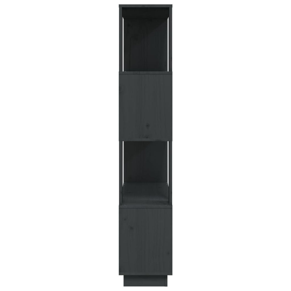 Boekenkast/kamerscherm 80x25x132 cm massief grenenhout grijs MeubelReus