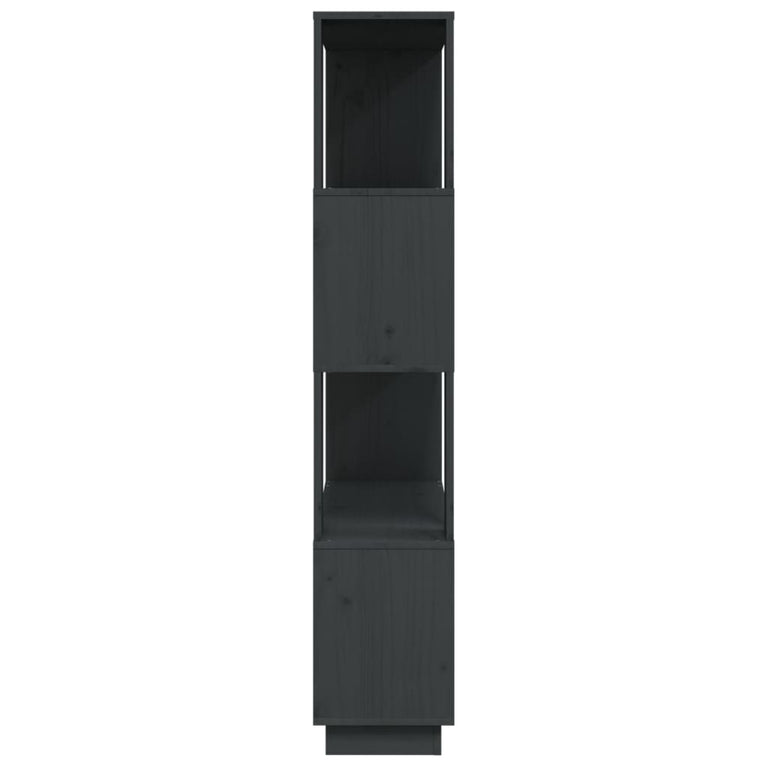 Boekenkast/kamerscherm 80x25x132 cm massief grenenhout grijs MeubelReus