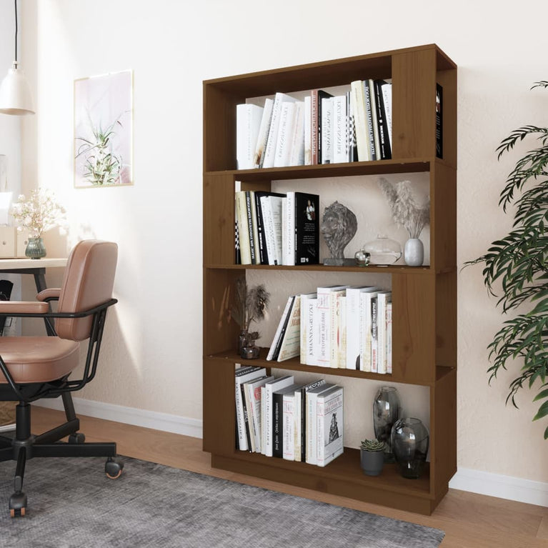 Boekenkast/kamerscherm 80x25x132 cm massief hout honingbruin MeubelReus