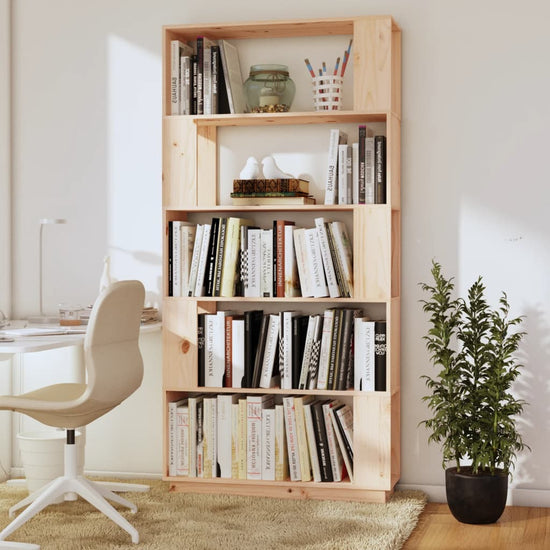 Boekenkast/kamerscherm 80x25x163,5 cm massief grenenhout MeubelReus